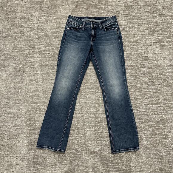 Silver Jeans Co Elyse Slim Boot Jeans Womens 28x31 Blue Stretch Denim Bootcut - Picture 1 of 12